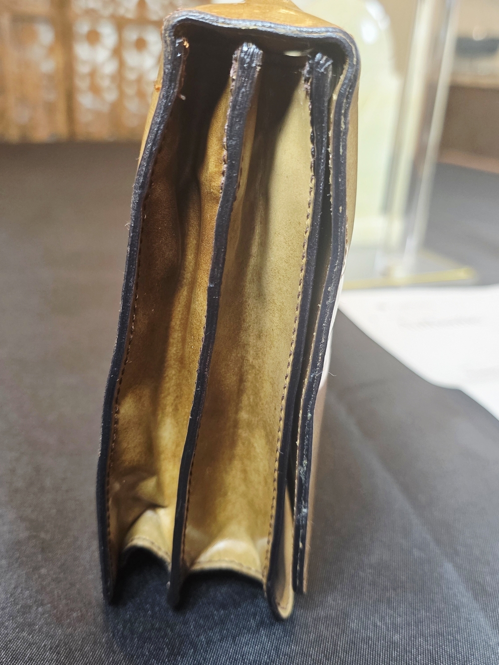Vintage Y2K  Prada Cognac/Caramel Leather with Tortoiseshell Strap. - Picture 7 of 14